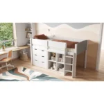 Loop Mid Sleeper Bed Full Set Grey