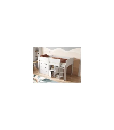 Loop Mid Sleeper Bed Full Storage Set With 2 Doors Grey