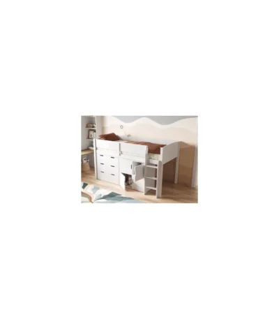 Loop Mid Sleeper Bed Full Storage Set With 4 Doors Grey