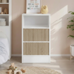 Luca 3 Tier Storage Unit with Ribbed Doors