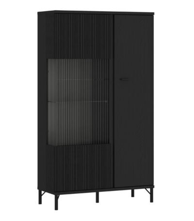 Lusaka Display Cabinet 2 Door in Black Graphite
