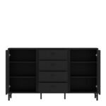 Lusaka Sideboard 2 Door 4 Drawer in Black Graphite