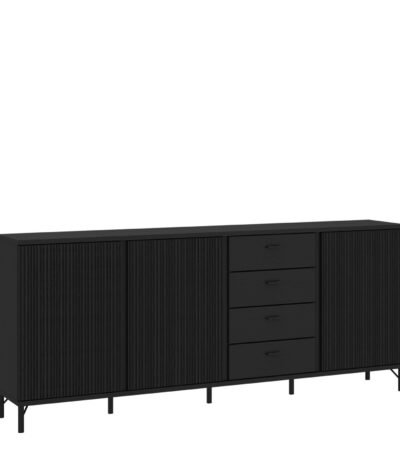 Lusaka Sideboard 3 Door 4 Drawer in Black Graphite