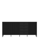 Lusaka Sideboard 3 Door 4 Drawer in Black Graphite