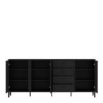 Lusaka Sideboard 3 Door 4 Drawer in Black Graphite