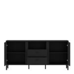 Lusaka TV Cabinet 2 Door 2 Drawer in Black Graphite