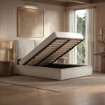 Lydia Upholstered Ottoman Storage Bed Cord Fabric Beige - Image 2