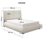 Lydia Upholstered Ottoman Storage Bed Cord Fabric Beige - Image 5