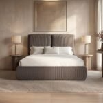 Lydia Upholstered Ottoman Storage Bed Cord Fabric Brown - Image 2