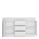 Lyon 2 Door 3 Drawer Sideboard (including LED lighting) in White and High Gloss