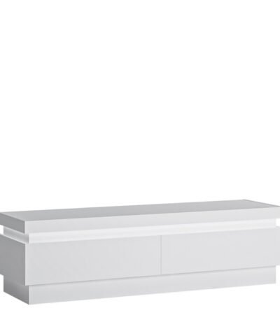 Lyon 2 Drawer TV Cabinet (including LED lighting) in White and High Gloss