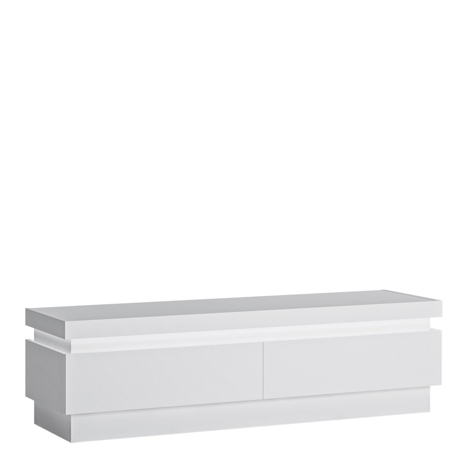 Lyon 2 Drawer TV Cabinet (including LED lighting) in White and High Gloss Lyon 2 Drawer TV Cabinet (including LED lighting) in White and High Gloss