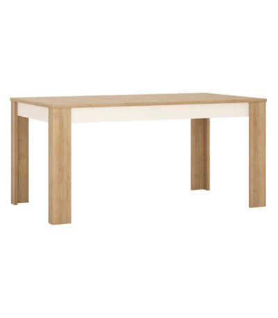 Lyon Large Extending Dining Table 160-200cm in Riviera Oak/White High Gloss