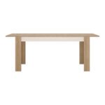 Lyon Large Extending Dining Table 160-200cm in Riviera Oak/White High Gloss