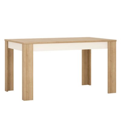 Lyon Medium Extending Dining Table 140-180cm in Riviera Oak/White High Gloss