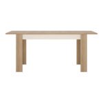 Lyon Medium Extending Dining Table 140-180cm in Riviera Oak/White High Gloss