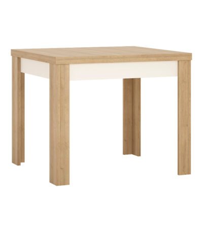 Lyon Small Extending Dining Table 90-180cm in Riviera Oak/White High Gloss