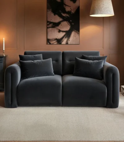 Mabel 2 Seater Sofa Charcoal Velvet