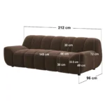 Macy Large 3 Seater Velvet Sofa