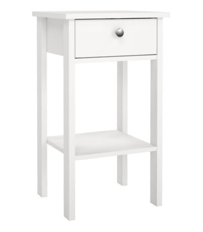 Madrid Bedside Table with 1 Drawer - White