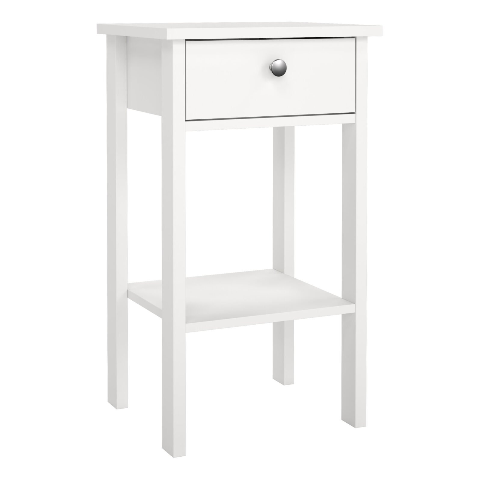Madrid Bedside Table with 1 Drawer - White Madrid Bedside Table with 1 Drawer - White