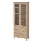 Madrid China Cabinet 2 Doors with Glass + 3 Drawers in Jackson Hickory Oak