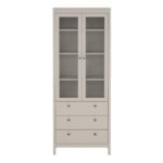 Madrid China Cabinet 2 Glass Doors with 3 Drawers