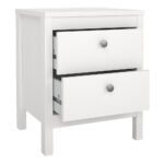 Madrid Package - Bedside Table 2 Drawers + Chest 5 Drawers + Wardrobe with 2 Doors in White
