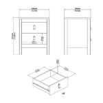 Madrid Package - Bedside Table 2 Drawers + Chest 5 Drawers + Wardrobe with 2 Doors in White