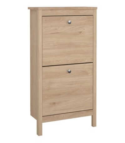 Madrid Shoe Cabinet 2 Flap Doors in Jackson Hickory Oak