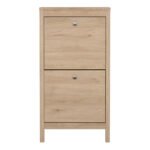 Madrid Shoe Cabinet 2 Flap Doors in Jackson Hickory Oak