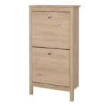 Madrid Shoe Cabinet 2 Flap Doors in Jackson Hickory Oak