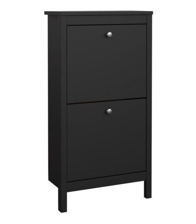 Madrid Shoe Cabinet 2 Flip Down Doors Matt Black