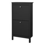 Madrid Shoe Cabinet 2 Flip Down Doors Matt Black