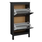 Madrid Shoe Cabinet 2 Flip Down Doors Matt Black