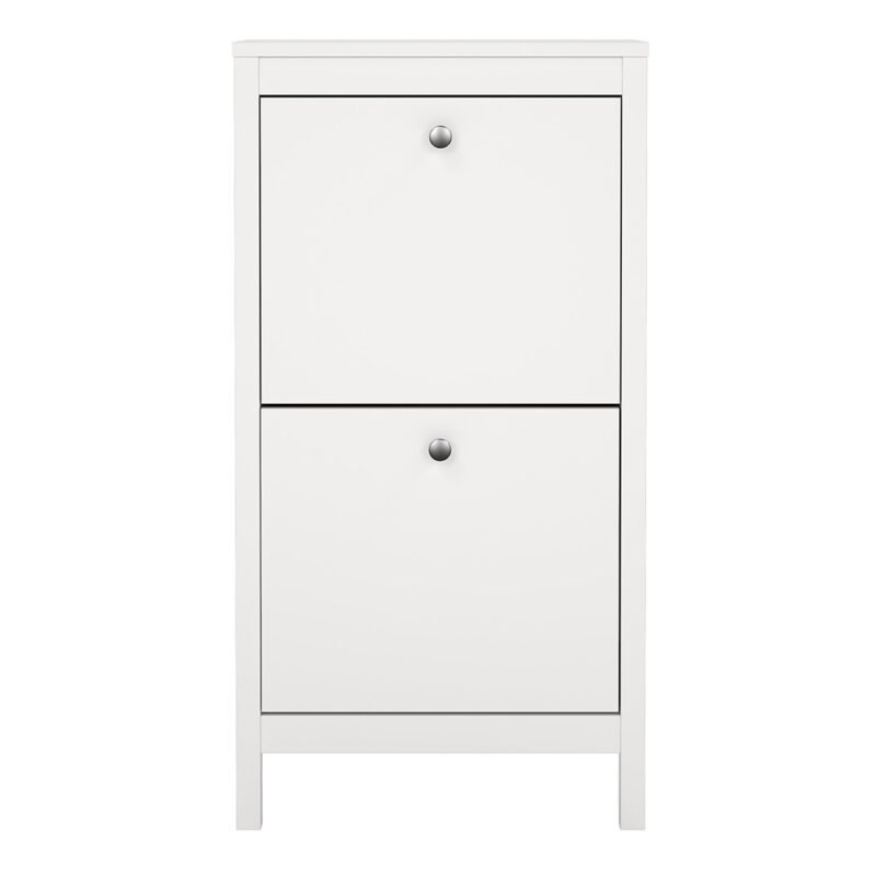 Madrid Shoe Cabinet 2 Flip Down Doors White