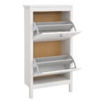 Madrid Shoe Cabinet 2 Flip Down Doors White