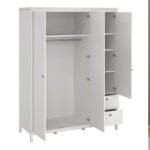 Madrid Wardrobe with 2 Doors 1 Mirror Door 2 Drawers White