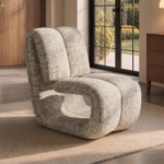 Maelys Sculptural Lounge Chair Chenille