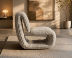 Maelys Sculptural Lounge Chair Chenille - Image 3