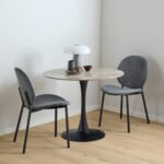 Malta Ceramic Round Dining Table Brown/Black 90x75 cm