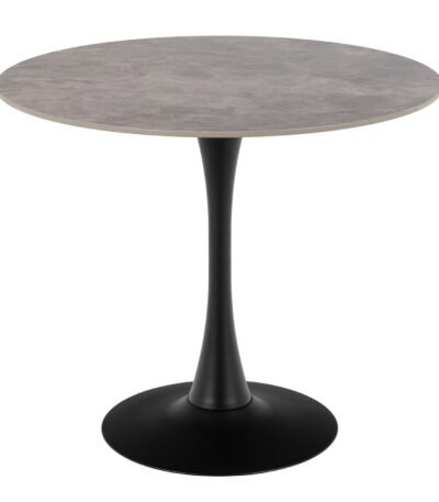 Malta Ceramic Round Dining Table Grey/Black 90x75 cm