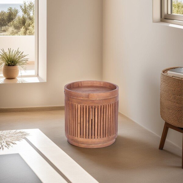Mango Wood Side Table with Lid