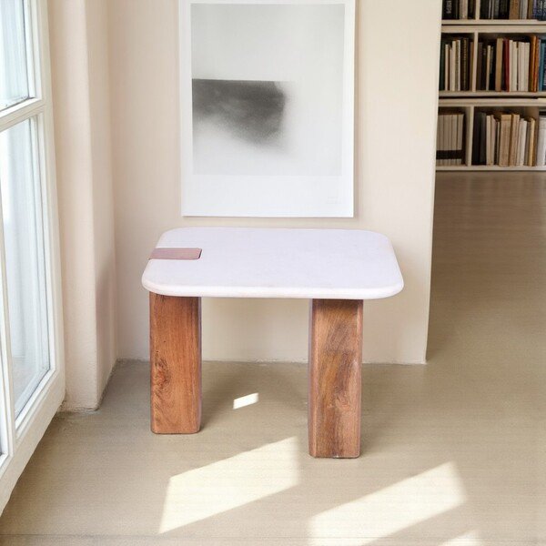 Marble Top Square Side Table