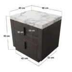Marcel Walnut Bedside Table with Marble Effect Top