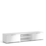 Match TV Unit 2 Drawers 2 Shelf in White High Gloss