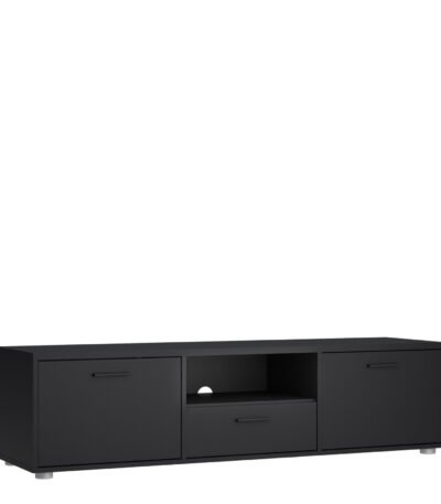 Media TV Unit with 2 Doors 1 Drawer 147cm Black