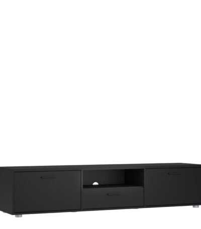 Media TV Unit with 2 Doors 1 Drawer 177cm Black