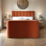 Megane Side Lift TV Ottoman Bed Burnt Orange Velvet