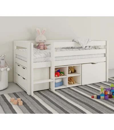 Mid Sleeper Shorty Storage Bed Grey